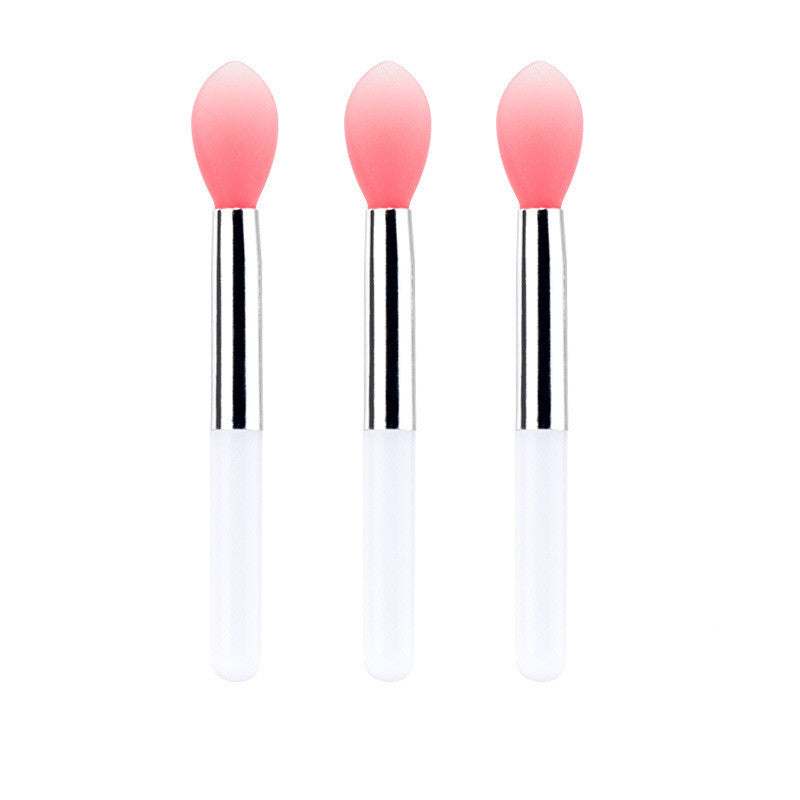 JMT-896458 Mini Silicone Lip Brush Set - 3 Portable Brushes for Lip Mask, Lipstick, and Lip Gloss Application