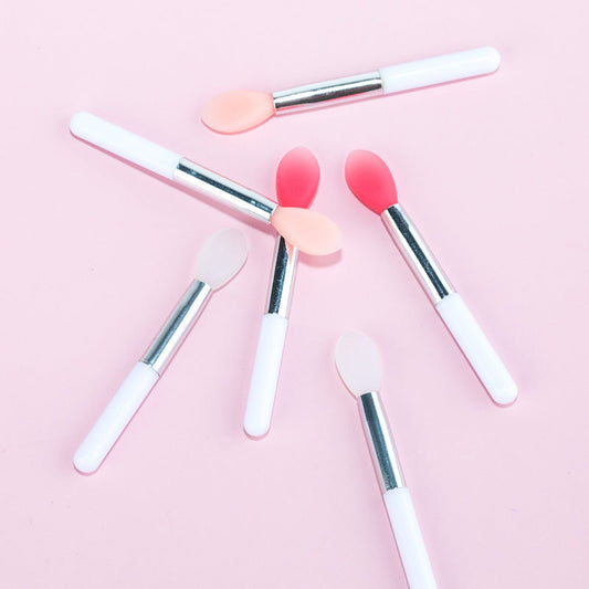 JMT-896458 Mini Silicone Lip Brush Set - 3 Portable Brushes for Lip Mask, Lipstick, and Lip Gloss Application