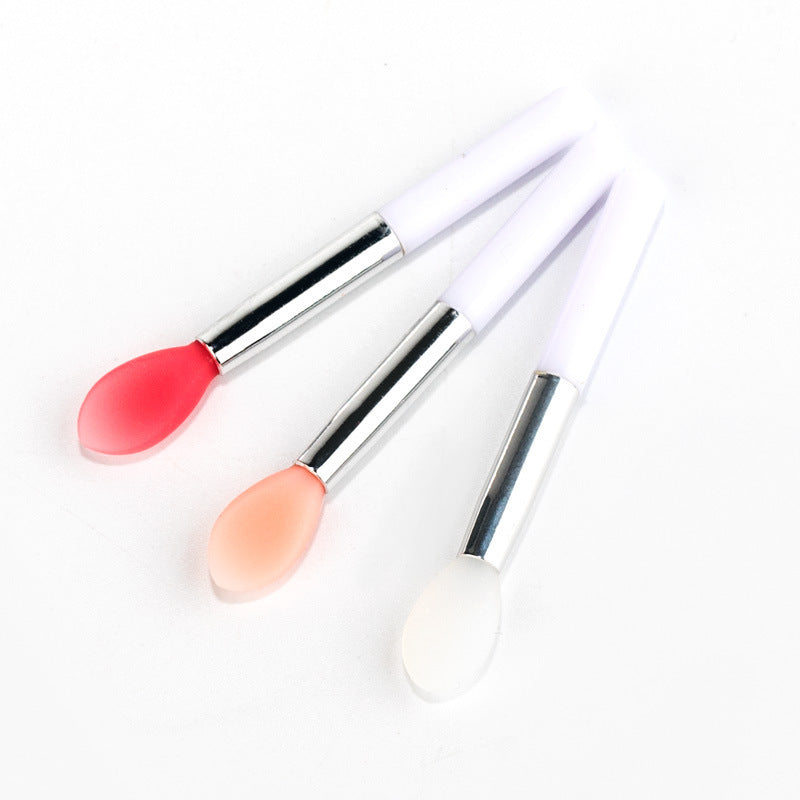 JMT-896458 Mini Silicone Lip Brush Set - 3 Portable Brushes for Lip Mask, Lipstick, and Lip Gloss Application