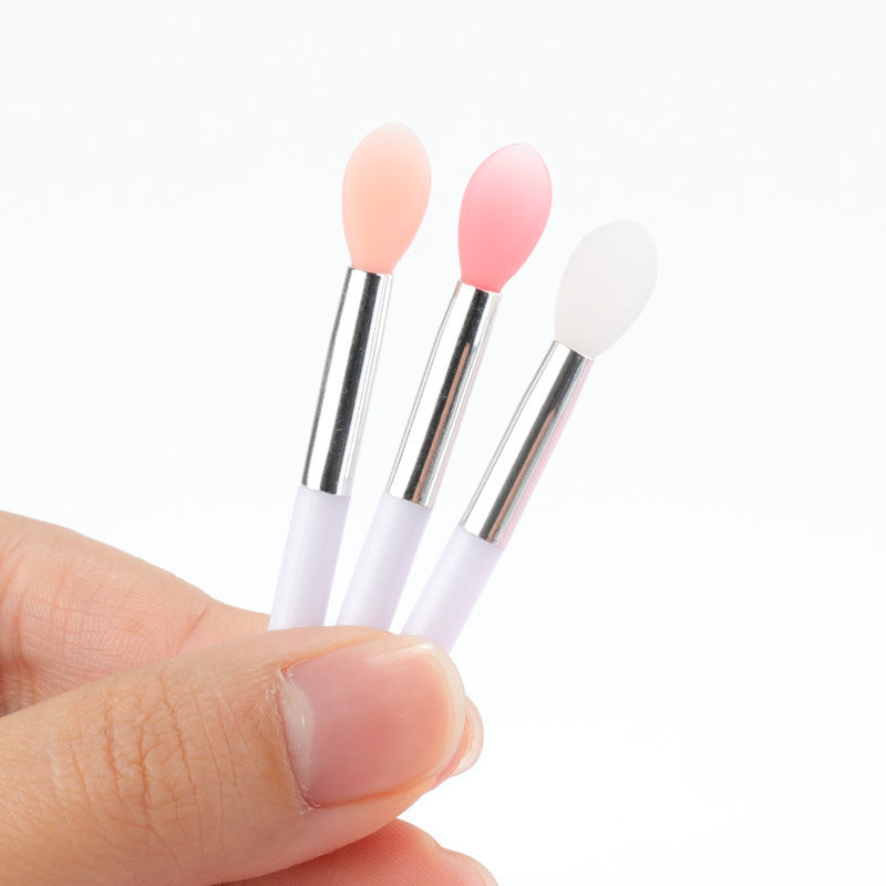 JMT-896458 Mini Silicone Lip Brush Set - 3 Portable Brushes for Lip Mask, Lipstick, and Lip Gloss Application