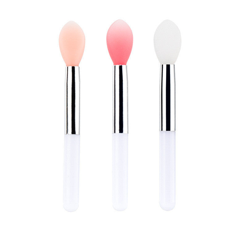 JMT-896458 Mini Silicone Lip Brush Set - 3 Portable Brushes for Lip Mask, Lipstick, and Lip Gloss Application
