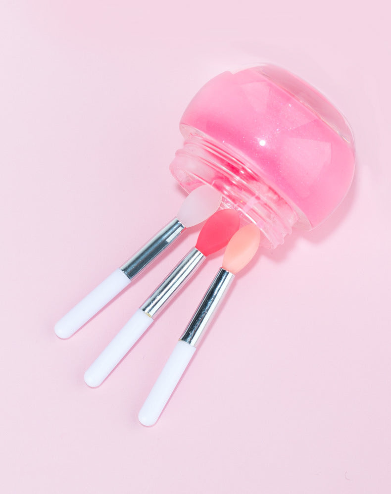 JMT-896458 Mini Silicone Lip Brush Set - 3 Portable Brushes for Lip Mask, Lipstick, and Lip Gloss Application