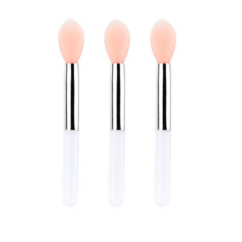JMT-896458 Mini Silicone Lip Brush Set - 3 Portable Brushes for Lip Mask, Lipstick, and Lip Gloss Application