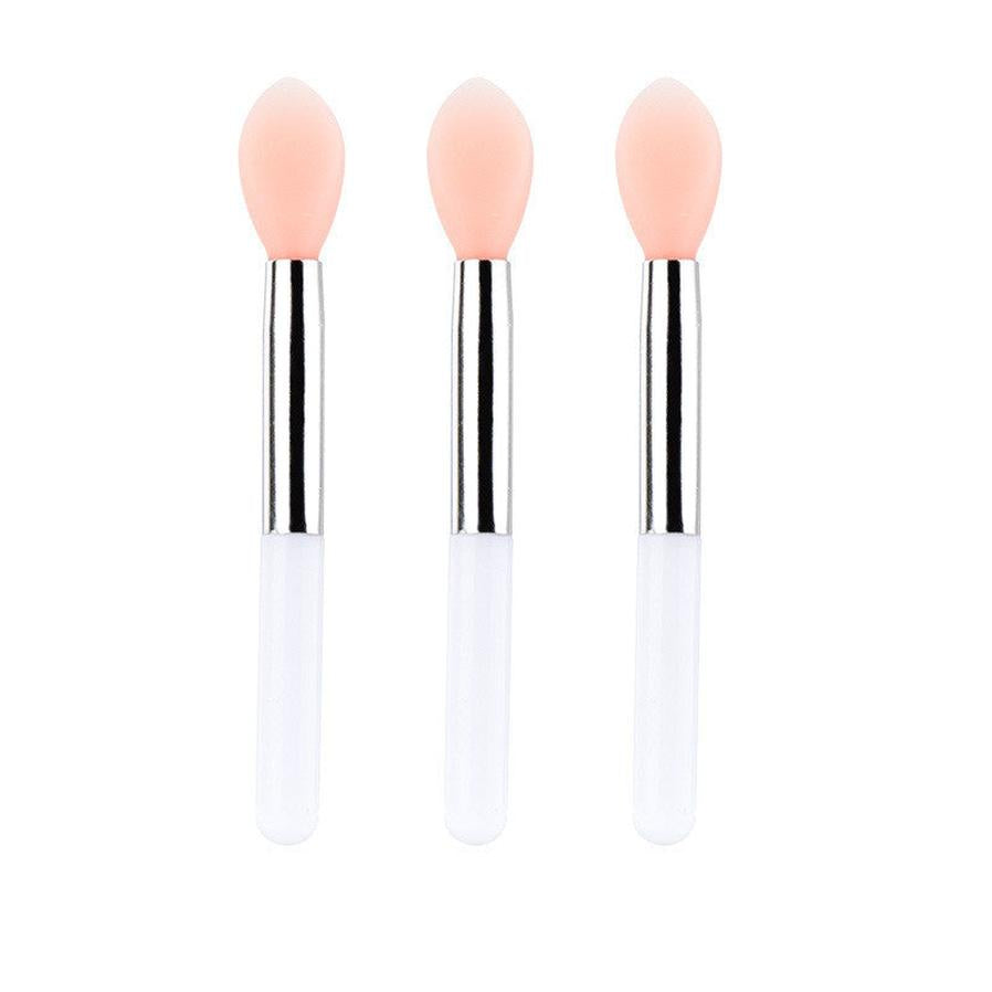 JMT-896458 Mini Silicone Lip Brush Set - 3 Portable Brushes for Lip Mask, Lipstick, and Lip Gloss Application