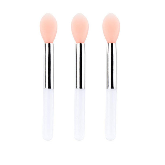 JMT-896458 Mini Silicone Lip Brush Set - 3 Portable Brushes for Lip Mask, Lipstick, and Lip Gloss Application