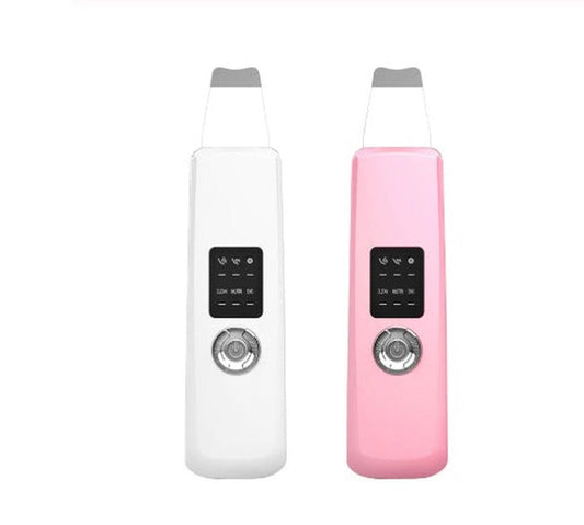 JMT-896586 Ultrasound Skin Beauty Device - Shovel Skin Machine in White and Pink, Dual Language Support