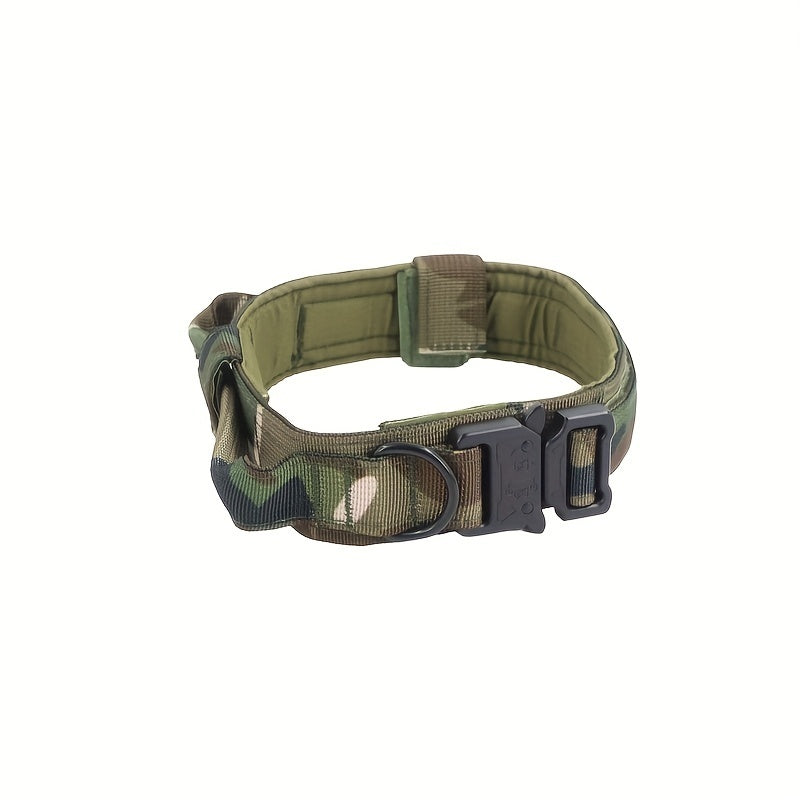 JMT-896842 Heavy Duty Tactical Dog Collar with Handle for Enhanced Control and Comfort for Medium to Large Dogs