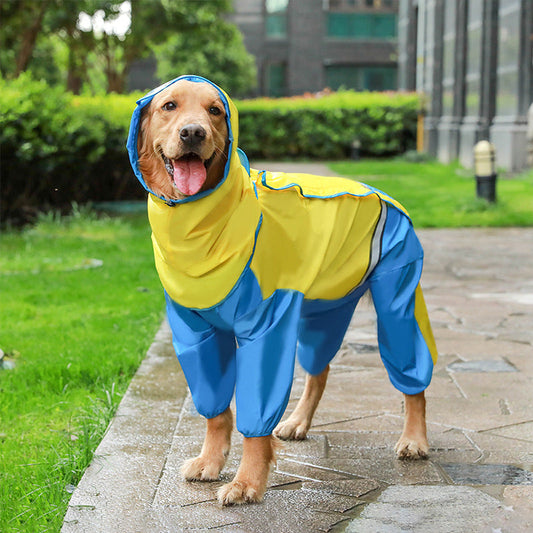 JMT-896970 Medium Dog Raincoat with Reflective Stripes - Waterproof EAV Fabric for All Breeds