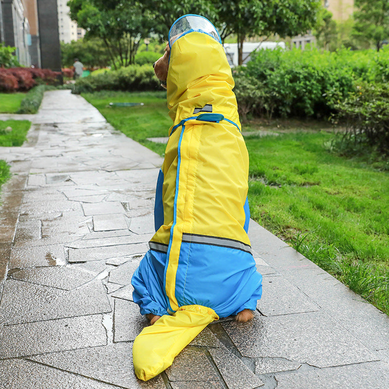 JMT-896970 Medium Dog Raincoat with Reflective Stripes - Waterproof EAV Fabric for All Breeds