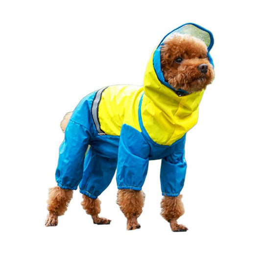JMT-896970 Medium Dog Raincoat with Reflective Stripes - Waterproof EAV Fabric for All Breeds