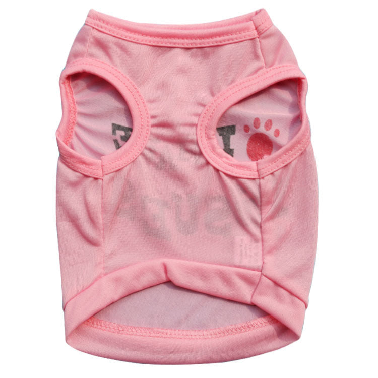 JMT-897098 Spring and Summer Polyester Dog Vest in Blue, Rose Red, and Pink - Available in Sizes XXS to XXL