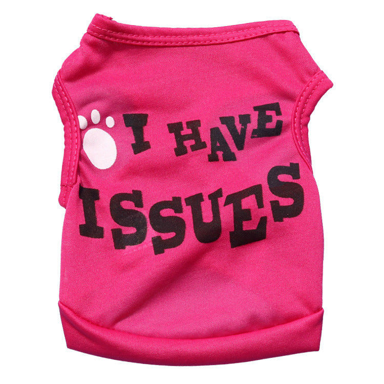 JMT-897098 Spring and Summer Polyester Dog Vest in Blue, Rose Red, and Pink - Available in Sizes XXS to XXL