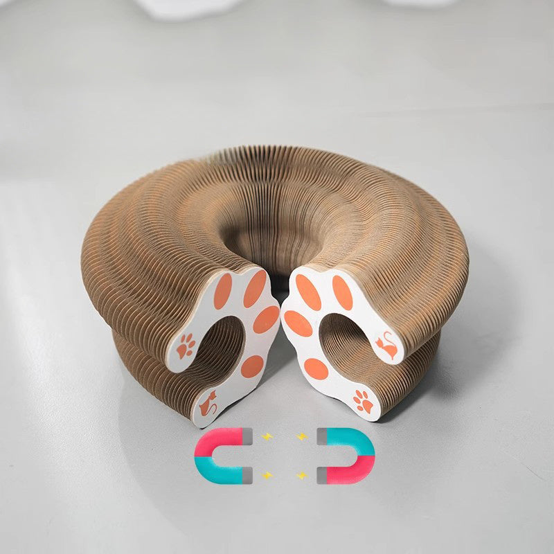 JMT-897162 Accordion Cat Toy - Multi-Shape Scratching Board with Bell Ball for Active Play and Exercise