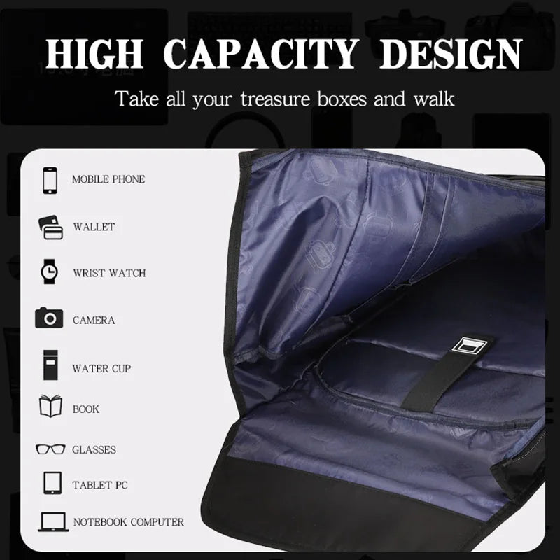 JMT-897354 Durable 17-Inch Waterproof Laptop Backpack with Large Capacity and Stylish Design for Men