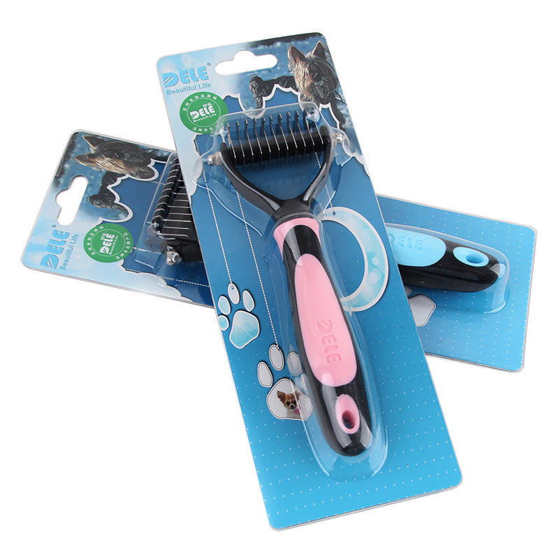 JMT-897418 Steel Needle Round Head Massage Comb for Pet Grooming with Anti-Slip Handle