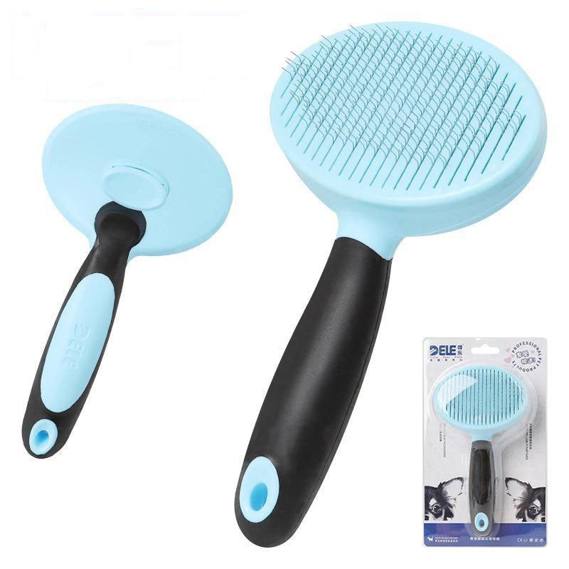 JMT-897418 Steel Needle Round Head Massage Comb for Pet Grooming with Anti-Slip Handle