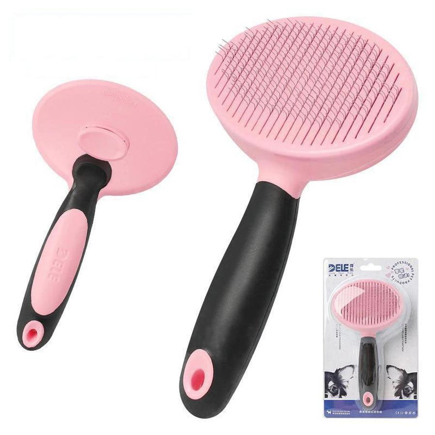 JMT-897418 Steel Needle Round Head Massage Comb for Pet Grooming with Anti-Slip Handle