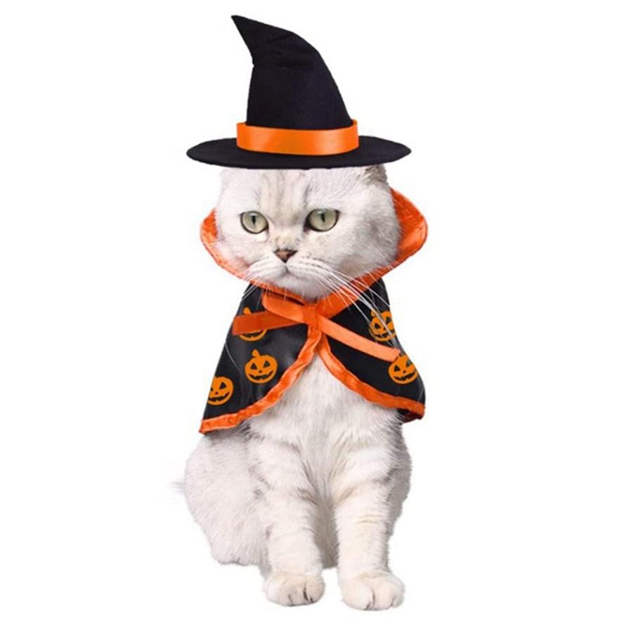 JMT-898250 Pet Halloween Costume Cape and Hat Set for Dogs and Cats - Comfortable Festival Dress Up Attire