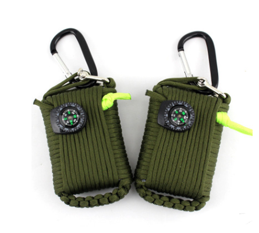 JMT-898378 Emergency Outdoor Survival Kit with Climbing Rope, Hand-Woven Camping Bag, and Equipment Umbrella