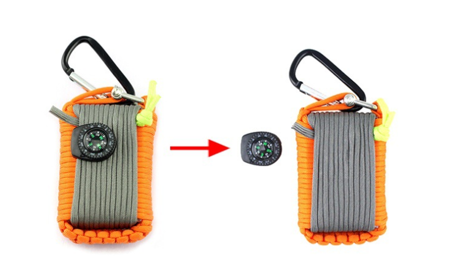 JMT-898378 Emergency Outdoor Survival Kit with Climbing Rope, Hand-Woven Camping Bag, and Equipment Umbrella