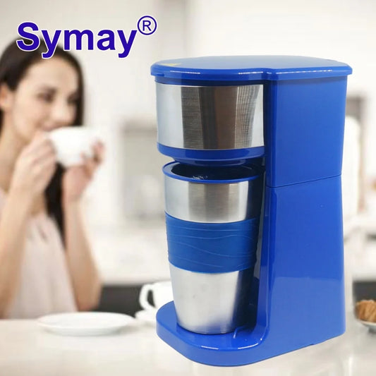 JMT-898762 Personal Coffee Maker with 15 oz Stainless Steel Travel Mug for Home Brewing