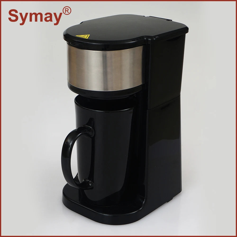 JMT-898762 Personal Coffee Maker with 15 oz Stainless Steel Travel Mug for Home Brewing