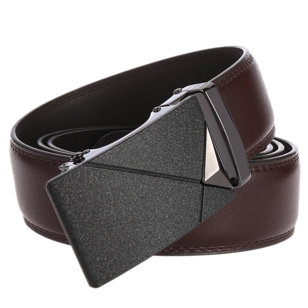 JMT-899082 Men's Automatic Buckle Leather Belt - Model LY36-7795-1