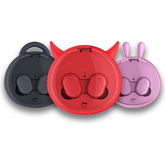 JMT-899658 Wireless Bluetooth Headset with Battery Display, Voice Control, and Call Function - Stereo Earplugs in Pink, Black, and Red