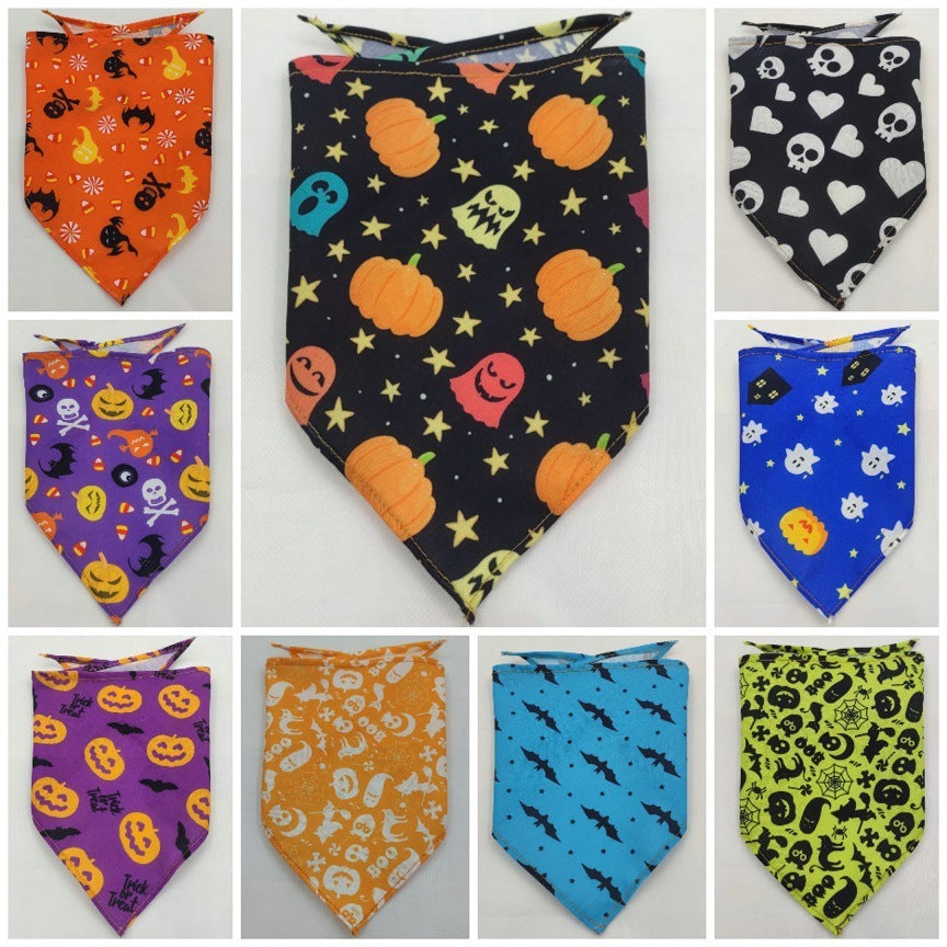 JMT-900106 Triangular Tie-Dye Polyester Pet Drool Towel Scarf