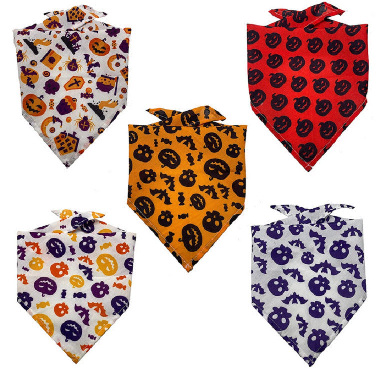 JMT-900106 Triangular Tie-Dye Polyester Pet Drool Towel Scarf