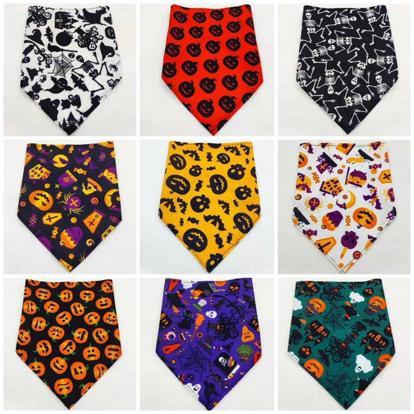 JMT-900106 Triangular Tie-Dye Polyester Pet Drool Towel Scarf