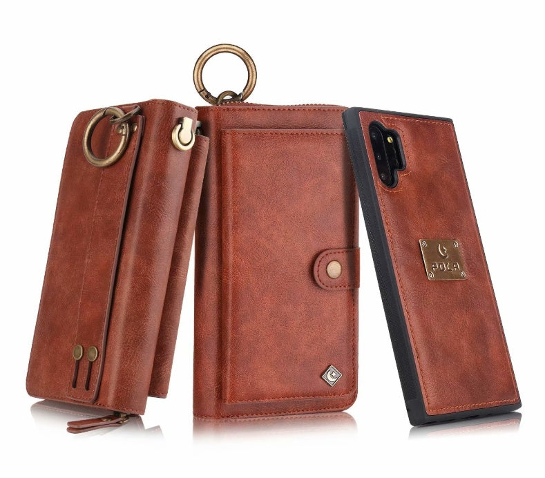 JMT-900170 Mobile Phone Zipper Wallet – PU Leather, Solid Color, Compatible with iPhone and Samsung Models