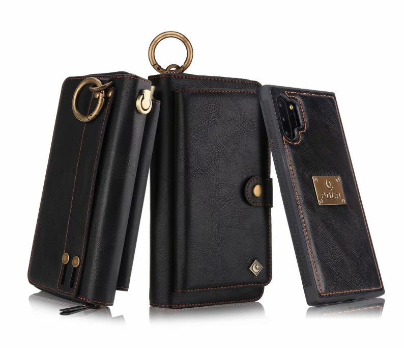 JMT-900170 Mobile Phone Zipper Wallet – PU Leather, Solid Color, Compatible with iPhone and Samsung Models