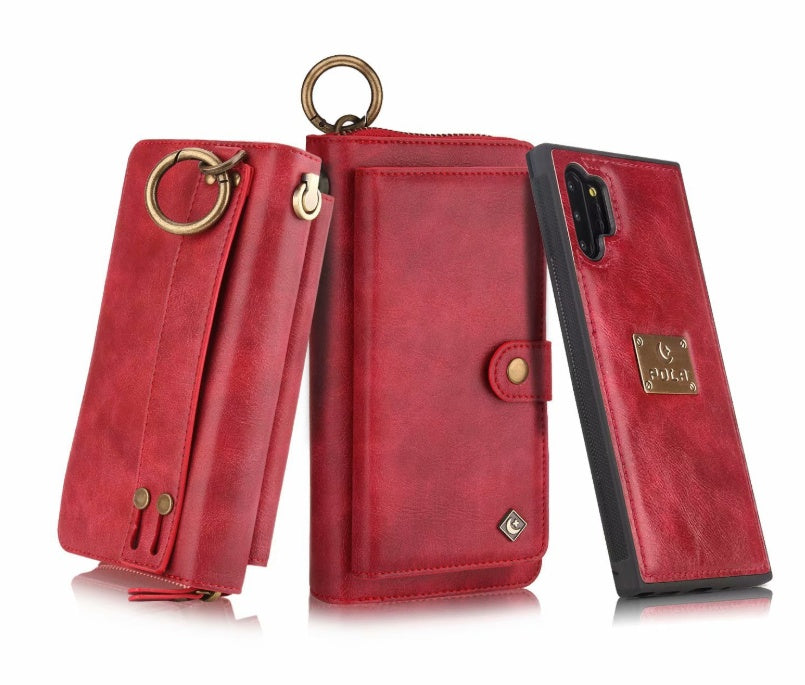 JMT-900170 Mobile Phone Zipper Wallet – PU Leather, Solid Color, Compatible with iPhone and Samsung Models