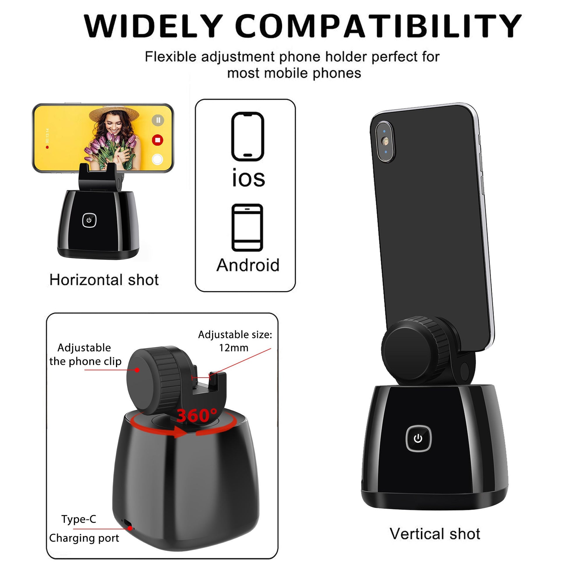 JMT-900490 360-Degree Automatic Face Tracking Camera for Live Streaming and Video Calls