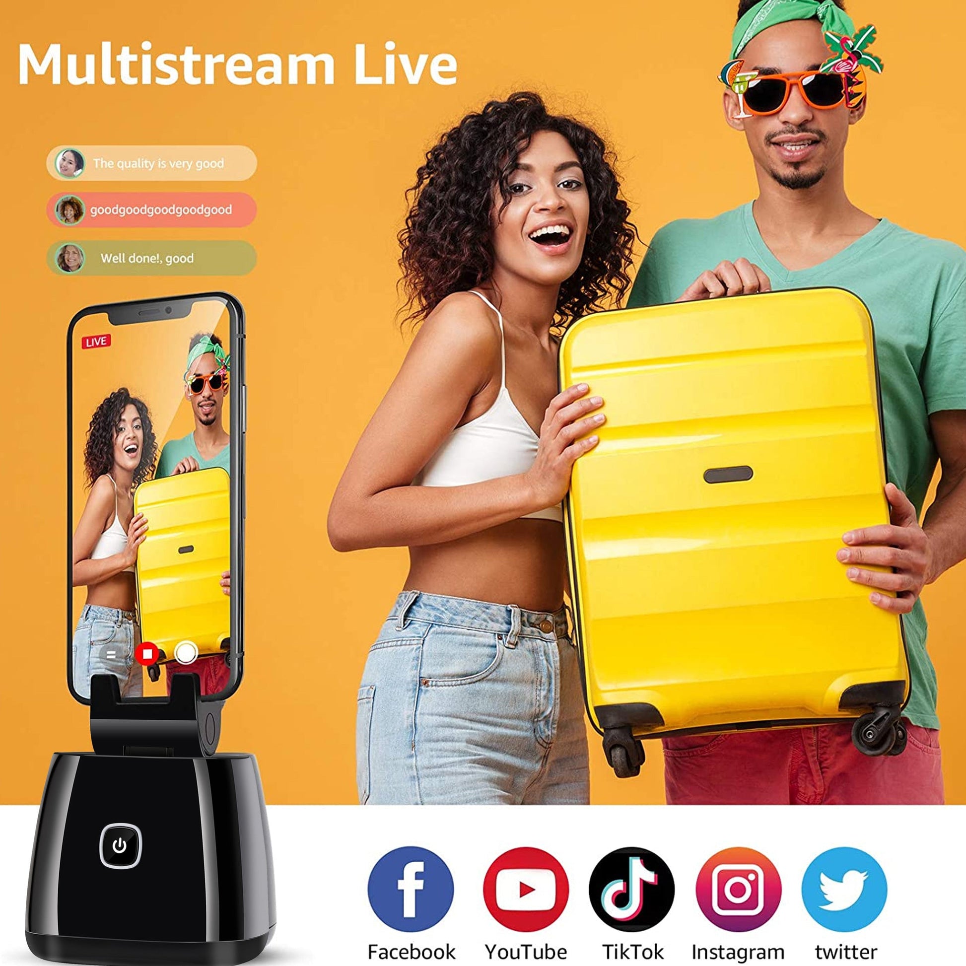 JMT-900490 360-Degree Automatic Face Tracking Camera for Live Streaming and Video Calls