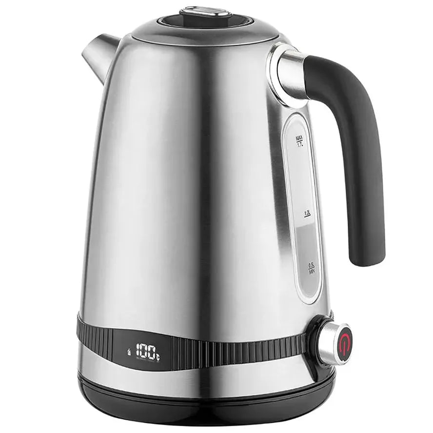 JMT-900490 Cordless Stainless Steel Retro Water Kettle with Keep Warm Function and Electronic Base, 1.7L Capacity