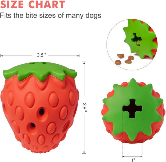 JMT-900618 Durable Strawberry Dog Chew Toy for Aggressive Chewers with IQ Training Features