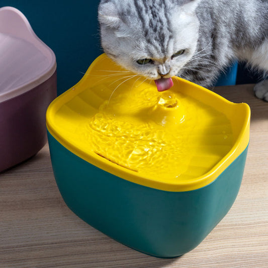 JMT-900810 Pet Cat Drinking Fountain - Removable, Washable, and 2.5L Capacity with USB Cable and Built-in Filter, Available in Pink Purple or Green Yellow
