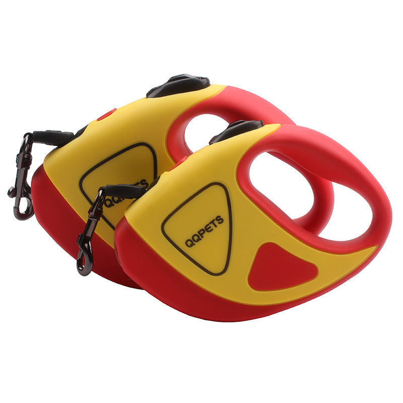 JMT-901130 Retractable Traction Rope for Dog Walking with Integrated Light - Adjustable Lengths Available: 3M or 5M - Durable Plastic - Black and White, Green, Red Options