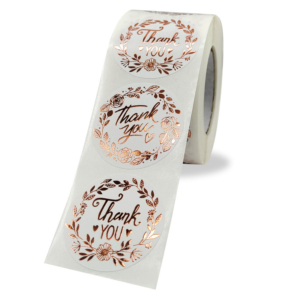 JMT-901258 Gold Foil Adhesive Label Stickers for Business Packaging - 500 Sheets, 2.5cm & 3.8cm Sizes