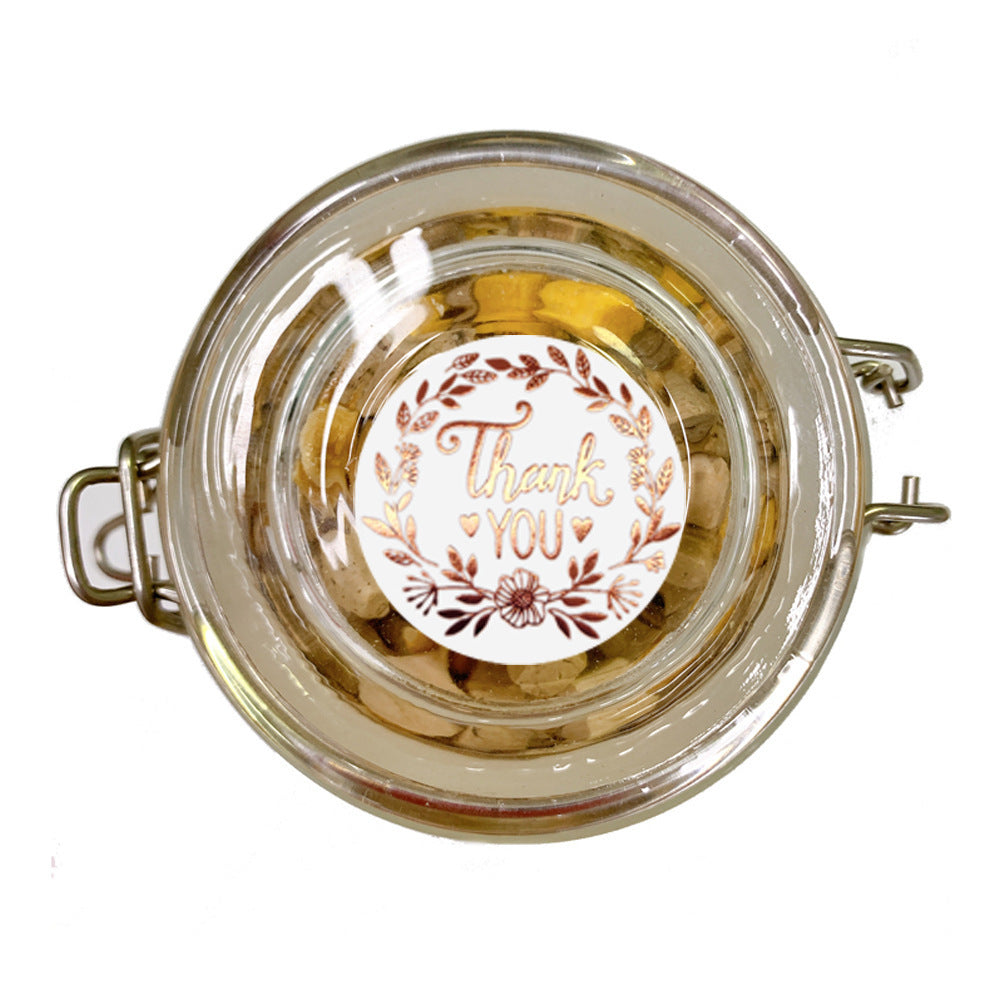 JMT-901258 Gold Foil Adhesive Label Stickers for Business Packaging - 500 Sheets, 2.5cm & 3.8cm Sizes