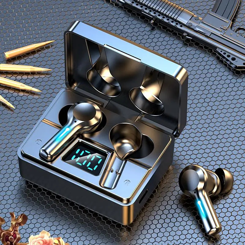 JMT-901962 Dual Mode Gaming & Music Earphones with HD Call, LED Display, Noise Reduction, and Waterproof Design