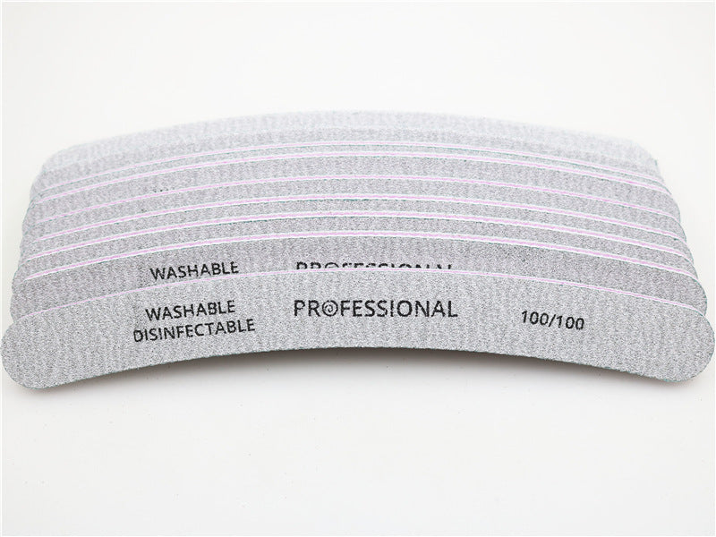 JMT-902090 Curved Professional Nail File Set - 100/100, 100/180, 80/80 Grits for Perfect Manicures