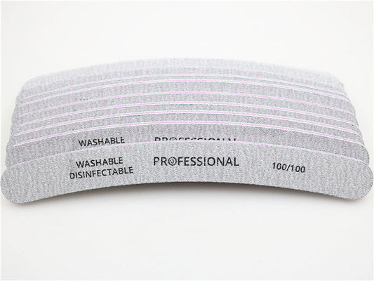 JMT-902090 Curved Professional Nail File Set - 100/100, 100/180, 80/80 Grits for Perfect Manicures