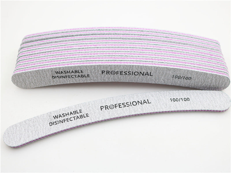 JMT-902090 Curved Professional Nail File Set - 100/100, 100/180, 80/80 Grits for Perfect Manicures