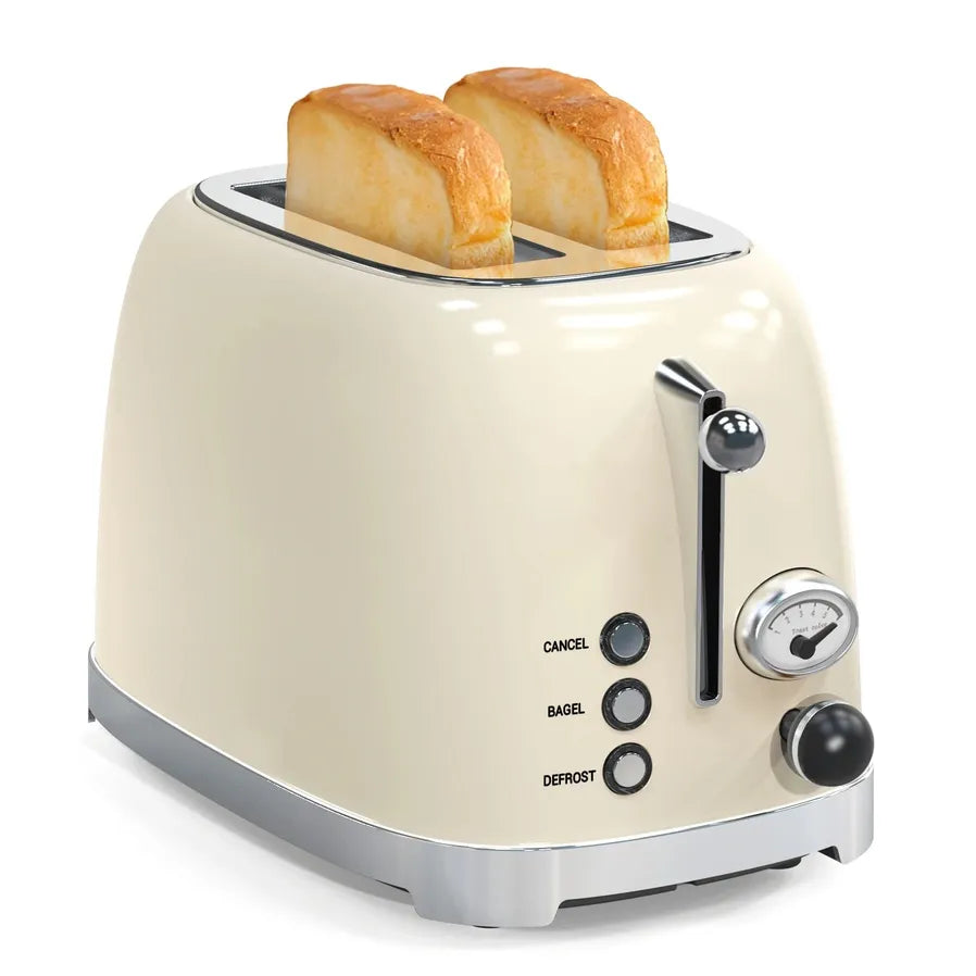 JMT-902602 Retro 2-Slice Stainless Steel Electric Pop-Up Toaster with Grill