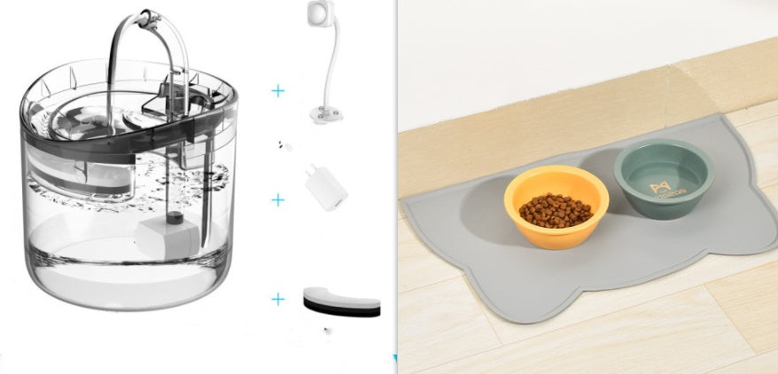 JMT-903114 Automatic Pet Water Dispenser with Circulation System for Cats and Dogs - 1.8L Capacity, Transparent Design