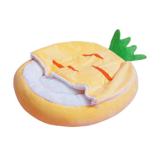 JMT-903242 Cozy Semi-Enclosed Cat Sleeping Bag - Warm Cotton Pet Nest for Deep Sleep, Removable Mat