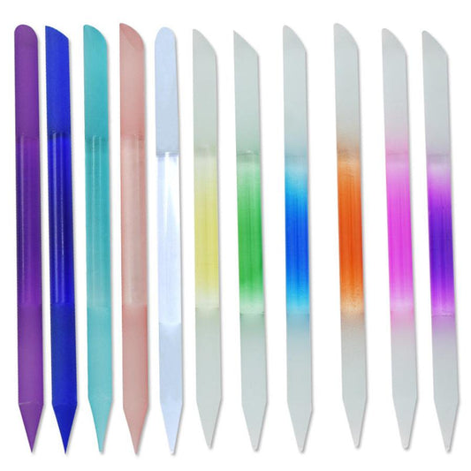 JMT-903242 Cylindrical Nano Glass Nail File Set in Assorted Colors for Manicure Use